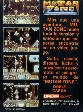 Mutan Zone (S) (1988) (Trainer) box cover back
